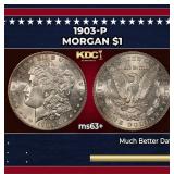 1903-p Morgan Dollar $1 Grades ms63+