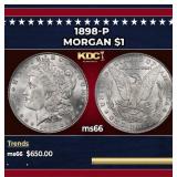 1898-p Morgan Dollar $1 Grades ms66