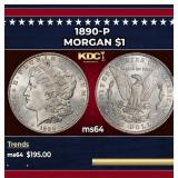 1890-p Morgan Dollar $1 Grades ms64