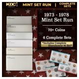 1973-1978 Mint Set Run 74 Coins 6 Complete Sets Co