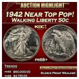 1942 Proof Walking Liberty Half Dollar Near Top Po