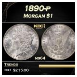 1890-p Morgan Dollar $1 Grades ms64