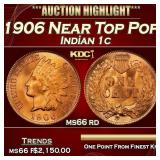1906 Indian Cent Near Top Pop! 1c ms66 rd SEGS