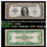 1923 $1 large size Silver Certificate Grades vf+ S