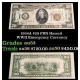 1934A $20 FRN Hawaii WWII Emergency Currency Grade