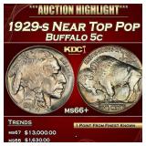 1929-s Buffalo Nickel Near Top Pop 5c ms66+ SEGS