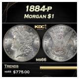 1884-p Morgan Dollar $1 Grades ms66