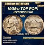 1938-d Jefferson Nickel TOP POP! 5c ms68+ 5FS SEGS