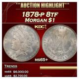 1878-p 8tf Morgan Dollar $1 ms65+ SEGS