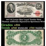 1917 $2 Large Size Legal Tender Note Thomas Jeffer