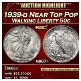 1939-d Walking Liberty Half Dollar Near Top Pop 50