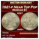 1921-p Morgan Dollar Near Top Pop $1 ms66+ SEGS