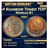 1898-p Morgan Dollar Rainbow Toned TOP POP! $1 ms6
