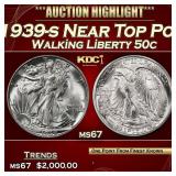 1939-s Walking Liberty Half Dollar Near Top Pop 50