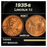 1935-s Lincoln Cent 1c Grades ms66 rd