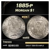 1885-p Morgan Dollar $1 Grades ms65