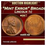 PCGS 1934-p *Mint Error* Broadstruck Lincoln Cent