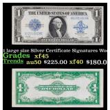 1923 $1 large size Silver Certificate Grades xf+ S