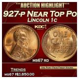1927-p Lincoln Cent Near Top Pop! 1c ms67 rd SEGS