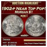 1902-p Morgan Dollar Near Top Pop! $1 ms66+ SEGS