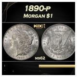 1890-p Morgan Dollar $1 Grades ms62