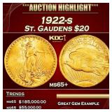 1922-s Gold St. Gaudens Double Eagle $20 ms65+ SEG