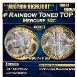 1917-p Mercury Dime Rainbow Toned TOP POP! 10c ms6