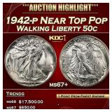 1942-p Walking Liberty Half Dollar Near Top Pop 50