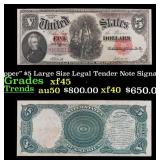 1907 $5 Large Size Legal Tender Note "WoodChopper"