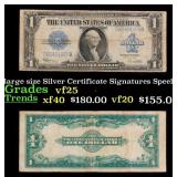 1923 $1 large size Silver Certificate Grades vf+ S