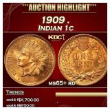 1909 Indian Cent . 1c ms65+ rd SEGS