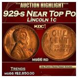 1929-s Lincoln Cent Near Top Pop! 1c ms66 rd SEGS
