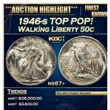 1946-s Walking Liberty Half Dollar TOP POP! 50c ms