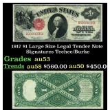 1917 $1 Large Size Legal Tender Note Grades Select