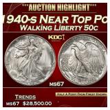 1940-s Walking Liberty Half Dollar Near Top Pop 50