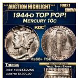 1944-d Mercury Dime TOP POP! 10c ms68+ FSB SEGS