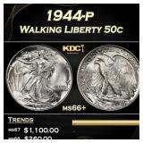 1944-p Walking Liberty Half Dollar 50c ms66+ SEGS