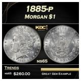 1885-p Morgan Dollar $1 Grades ms65