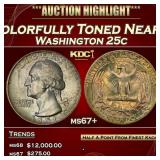 1951-d Washington Quarter Colorfully Toned Near To