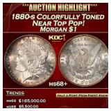 1880-s Morgan Dollar Colorfully Toned Near Top Pop