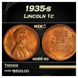 1935-s Lincoln Cent 1c Grades ms66 rd
