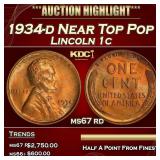 1934-d Lincoln Cent Near Top Pop 1c ms67 rd SEGS