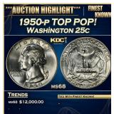 1950-p Washington Quarter TOP POP! 25c ms68 SEGS
