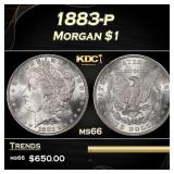 1883-p Morgan Dollar $1 Grades ms66