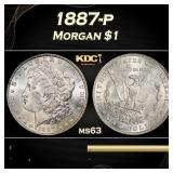 1887-p Morgan Dollar $1 Grades ms63