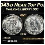 1943-d Walking Liberty Half Dollar Near Top Pop 50