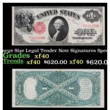 1917 $1 Large Size Legal Tender Note Grades xf Sig