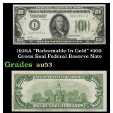 1928A $100 Green Seal Federal Reserve Note "Redeem