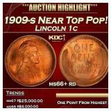 1909-s Lincoln Cent Near Top Pop! 1c ms66+ rd SEGS