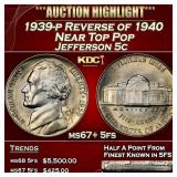 1939-p Reverse of 1940 Jefferson Nickel Near Top P
